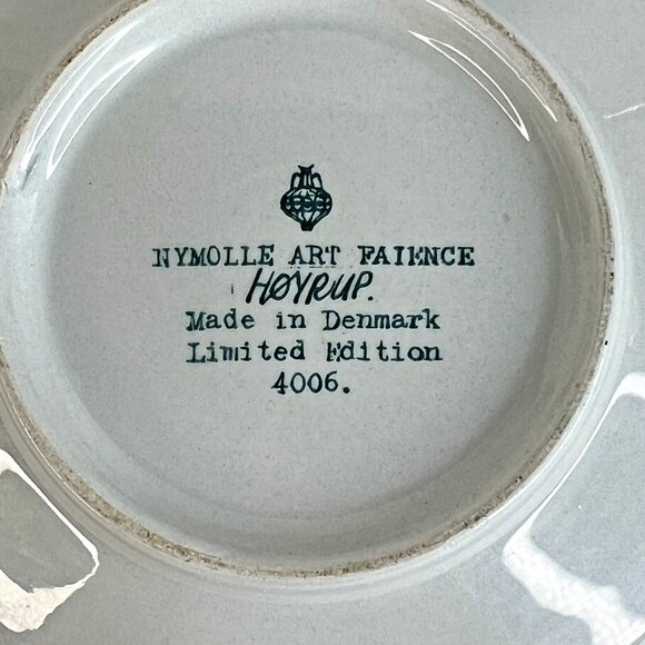 Nymolle Art Faience Hoyrup Plate 5" Green Made Denmark Green Limited ED VTG - Picture 3 of 4